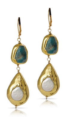Ruth Apatite and Pearl Earrings