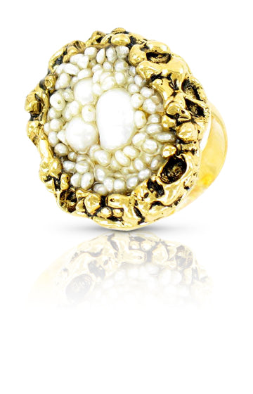 Zahav White Pearl Ring